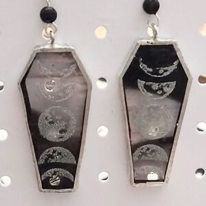 Coffin moon phase earrings